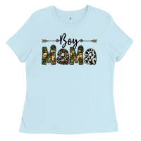 Baby Blue boy mama Ladies Tee - CowhideDigitalArt