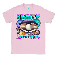 Bubblegum Pink Beauty Lies Within Classic Tee - CowhideDigitalArt