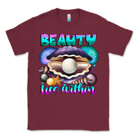 Burgundy Beauty Lies Within Classic Tee - CowhideDigitalArt