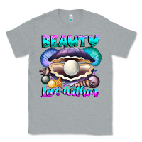 Heather Grey Beauty Lies Within Classic Tee - CowhideDigitalArt