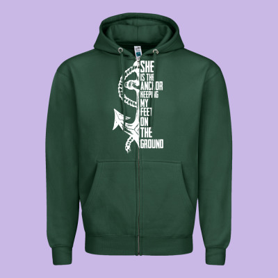 She Is The Anchor Keeping My Feet On The Ground Zipper Hoodie Designed By Bettercallsaul