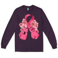 Breast Cancer With Boxing Gloves Long Sleeve Tee | Teevron