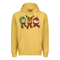 Antique Gold christmas reindeer polar bear snowman Premium Hoodie - CowGirlArtShop