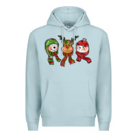 Blue Mist christmas reindeer polar bear snowman Premium Hoodie - CowGirlArtShop