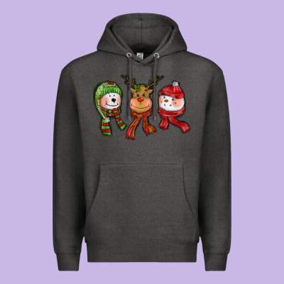 Christmas Reindeer Polar Bear Snowman Premium Hoodie Designed By Cowgirlartshop