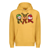 Mustard christmas reindeer polar bear snowman Premium Hoodie - CowGirlArtShop
