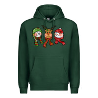 Sports Green christmas reindeer polar bear snowman Premium Hoodie - CowGirlArtShop