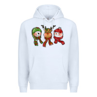 White christmas reindeer polar bear snowman Premium Hoodie - CowGirlArtShop