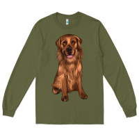 Army Green labrador Long Sleeve Tee - JahusDesignShop