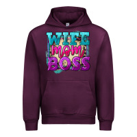 Mauve Wine wife mom boss Urban Hoodie - FaDigitalArtStudio
