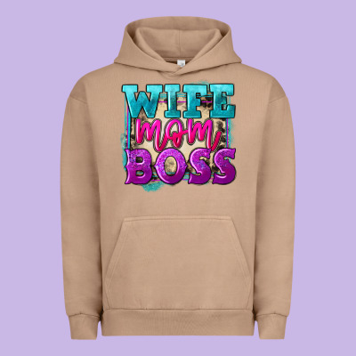 Wife Mom Boss Urban Hoodie Designed By Fadigitalartstudio