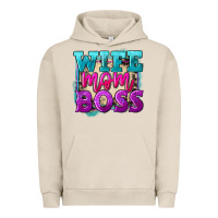 Pigment French Oak wife mom boss Urban Hoodie - FaDigitalArtStudio