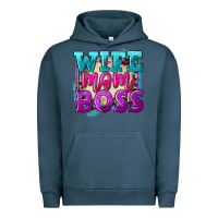 Pigment Midnight Navy wife mom boss Urban Hoodie - FaDigitalArtStudio