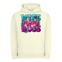 Pigment Pistachio wife mom boss Urban Hoodie - FaDigitalArtStudio