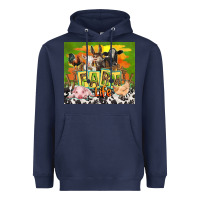 Navy farm life with animals Heavyweight Hoodie - TumblerDesignByShophia