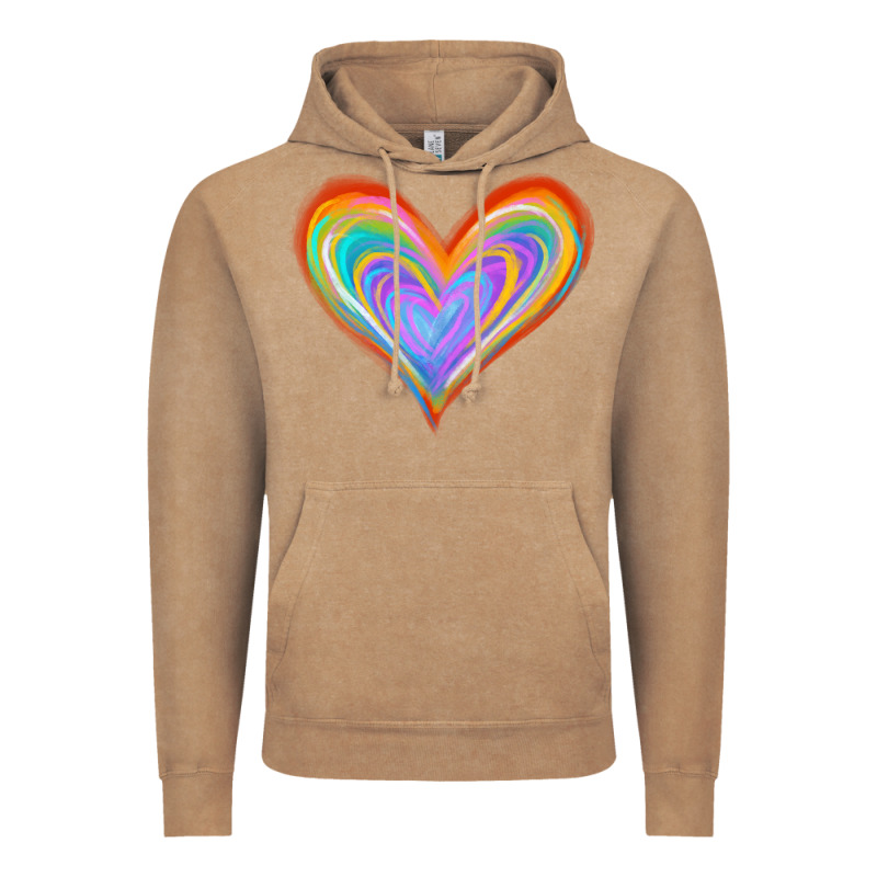 Watercolor Pride Heart Vintage Hoodie by Jasminsmagicworld | Teevron