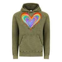 Vintage Olive Watercolor Pride Heart Vintage Hoodie - Jasminsmagicworld