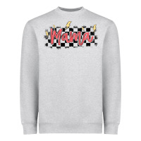 Heather Grey checkered mama Heavyweight Sweatshirt - MaliasSmallBusiness
