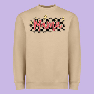 Checkered Mama Heavyweight Sweatshirt Designed By Maliassmallbusiness
