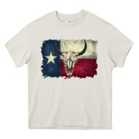 Cream distressed tesas flag Heavy Core Tee - BarkalooDesign