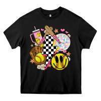 Black retro softball Heavy Core Tee - JahusDesignShop