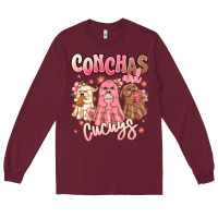 Burgundy conchas and cucuys mexican desert ghosts Long Sleeve Tee - MaliasSmallBusiness