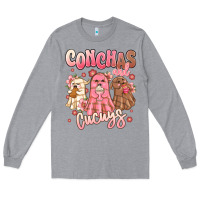 Heather Grey conchas and cucuys mexican desert ghosts Long Sleeve Tee - MaliasSmallBusiness