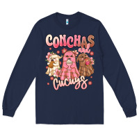 Navy conchas and cucuys mexican desert ghosts Long Sleeve Tee - MaliasSmallBusiness