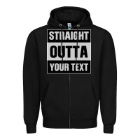 Black Straight Outta Your Text Zipper Hoodie - Bettercallsaul