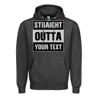 Charcoal Heather Straight Outta Your Text Zipper Hoodie - Bettercallsaul