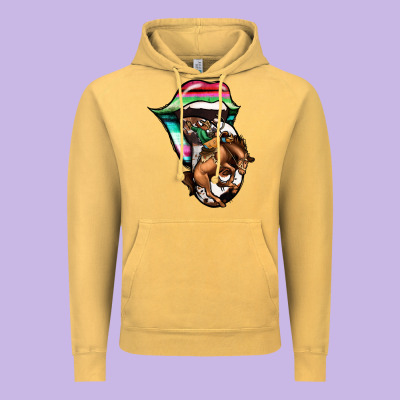 Serape Cowboy Tongue Vintage Hoodie Designed By Jasminsmagicworld