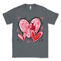 Charcoal Heather valentines hearts Classic Tee - MaliasSmallBusiness