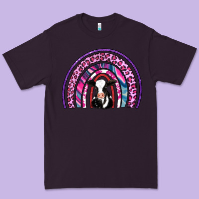 Rainbow Cow Premium Tee Designed By Adodesignshop