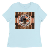 Baby Blue black lives matter Ladies Tee - HRA Design Shop