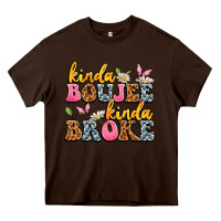 Chocolate Brown kinda boujee kinda broke Heavy Core Tee - JahusDesignShop