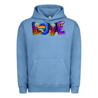 Pigment Pebble Blue Western Love LGBTQ+ Urban Hoodie - BundleAndBundleShop