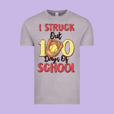 I Struck Out 100 Days Of School Vintage Tee Designed By Maliassmallbusiness