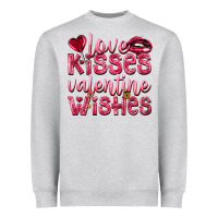 Heather Grey love kisses valentine wishes Heavyweight Sweatshirt - NancyCooperArtShop