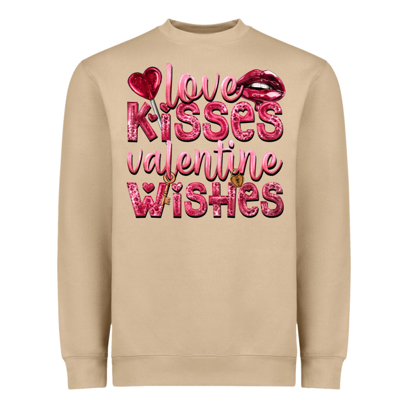 Love Kisses Valentine Wishes Heavyweight Sweatshirt by NancyCooperArtShop | Teevron