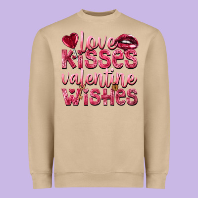 Love Kisses Valentine Wishes Heavyweight Sweatshirt Designed By Nancycooperartshop