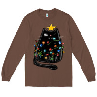 Chestnut christmas cat with lights Long Sleeve Tee - MaliasSmallBusiness