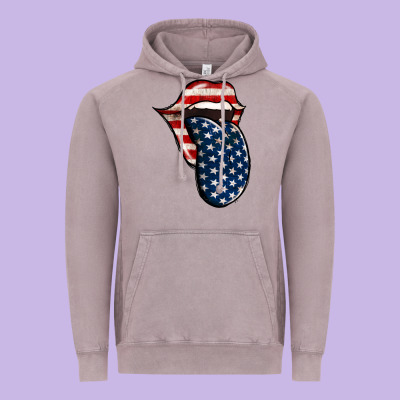 America 4th Of July Tongue Vintage Hoodie Designed By Jasminsmagicworld