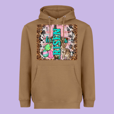 Western He Is Risen With Rabbit Heavyweight Hoodie Designed By Tumblerdesignbyshophia