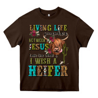 Chocolate Brown living life somewhere between jesus take the wheel Heavy Core Tee - JahusDesignShop