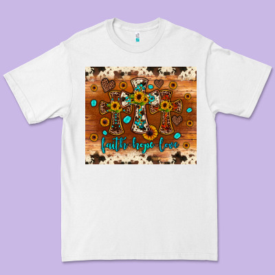 Faith Hope Love Cross Premium Tee Designed By Jahusdesignshop