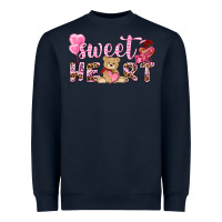 Navy sweetheart with bear Heavyweight Sweatshirt - NancyCooperArtShop