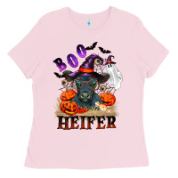 Bubblegum Pink Boo heifer black angus Ladies Tee - RanaPortraitStore