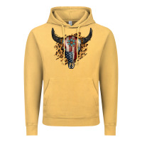 Vintage Mustard American Bull Skull Vintage Hoodie - Jasminsmagicworld