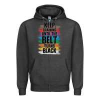 Charcoal Heather Black Belt Martial Art Training Karate TaeKwonDo Zipper Hoodie - Bettercallsaul