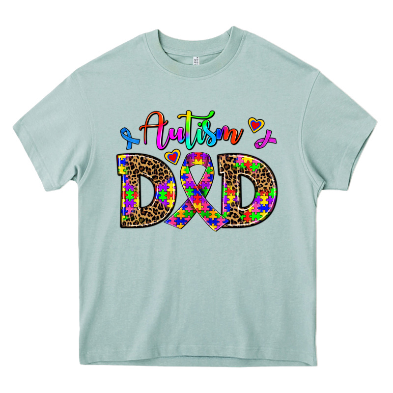 Rainbow Colors Autism Dad Heavy Core Tee by AdoDesignShop | Teevron